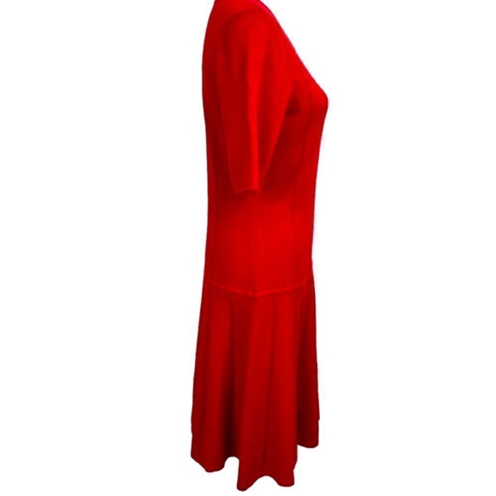 Ann Taylor‎ Red Pleated Drop Waist Short Sleeve Knit Dress Size XS/Med - Picture 3 of 7